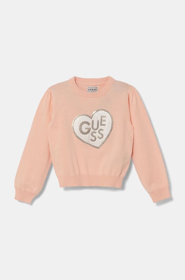Guess Dječji pamučni pulover Guess boja: narančasta, lagani, K5RR00 Z3CG0
