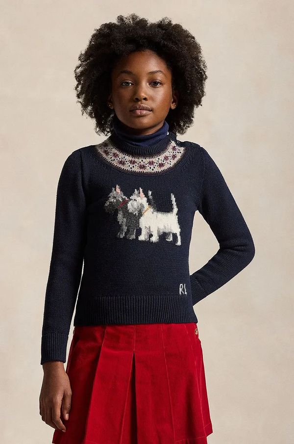 Polo Ralph Lauren Dječji pamučni pulover Polo Ralph Lauren boja: tamno plava, 313950806001