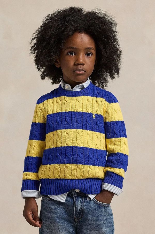 Polo Ralph Lauren Dječji pamučni pulover Polo Ralph Lauren boja: tamno plava, 322861966008