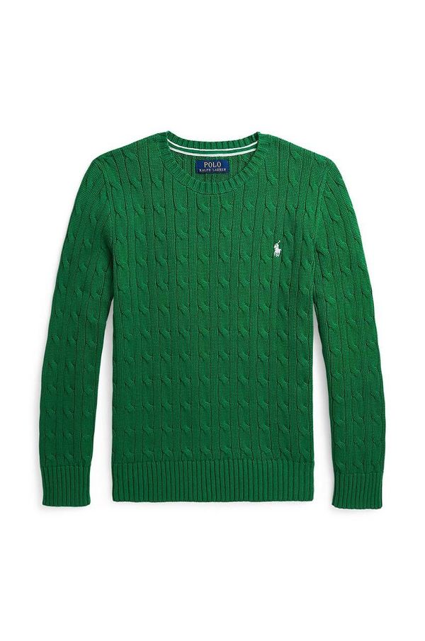 Polo Ralph Lauren Dječji pamučni pulover Polo Ralph Lauren boja: zelena, lagani, 323702674065
