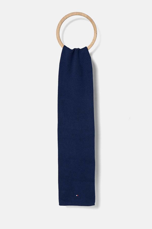 Tommy Hilfiger Dječji pamučni šal Tommy Hilfiger boja: tamno plava, bez uzorka, AU0AU01566