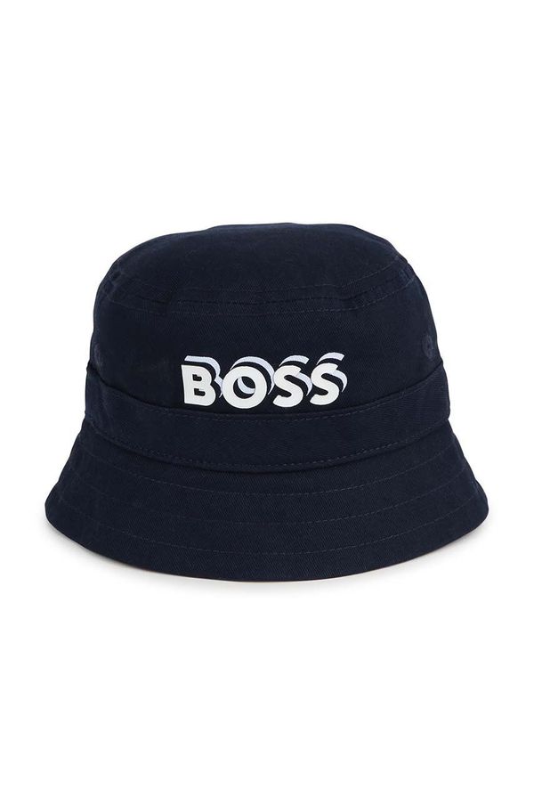 Boss Dječji pamučni šešir BOSS boja: tamno plava, pamučni