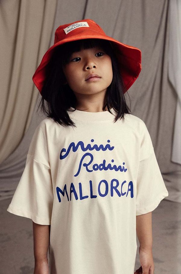 Mini Rodini Dječji pamučni šešir Mini Rodini Mallorca boja: narančasta, pamučni