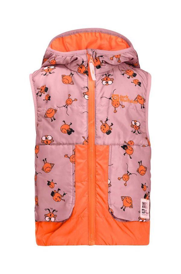 Jack Wolfskin Dječji prsluk Jack Wolfskin SMILEYWORLD AOP VEST boja: ružičasta
