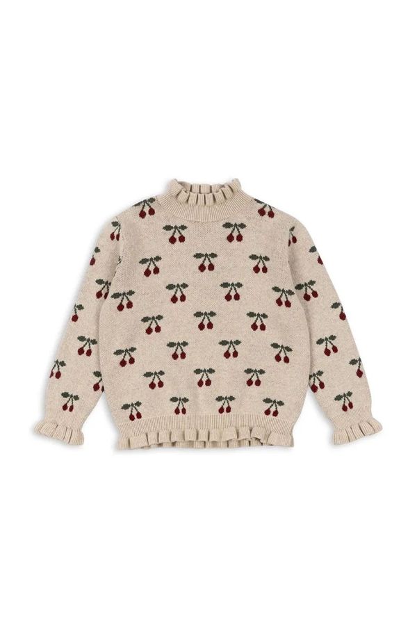 Konges Sløjd Dječji pulover s dodatkom kašmira Konges Sløjd SIKA SWEATER boja: bež, KS102098