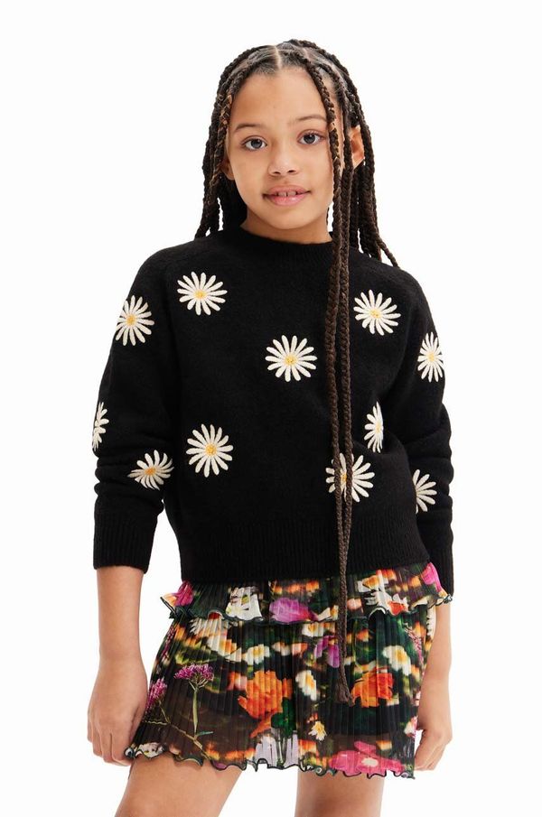 Desigual Dječji pulover s postotkom vune Desigual boja: crna