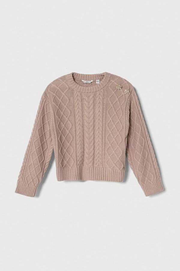 Guess Dječji pulover s postotkom vune Guess boja: smeđa