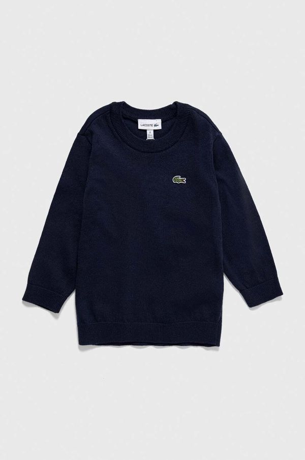 Lacoste Dječji pulover s postotkom vune Lacoste boja: tamno plava, lagani