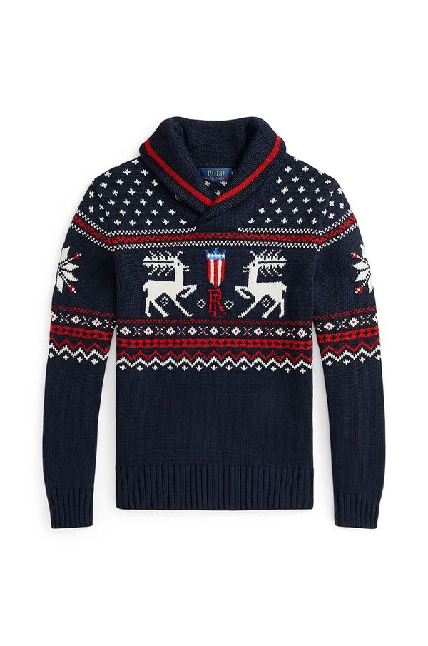 Polo Ralph Lauren Dječji pulover s postotkom vune Polo Ralph Lauren boja: tamno plava, 323951375001
