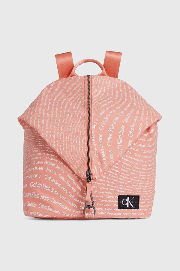 Calvin Klein Jeans Dječji ruksak Calvin Klein Jeans boja: narančasta, veliki, s uzorkom