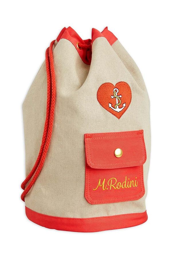 Mini Rodini Dječji ruksak Mini Rodini boja: bež, veliki, s tiskom