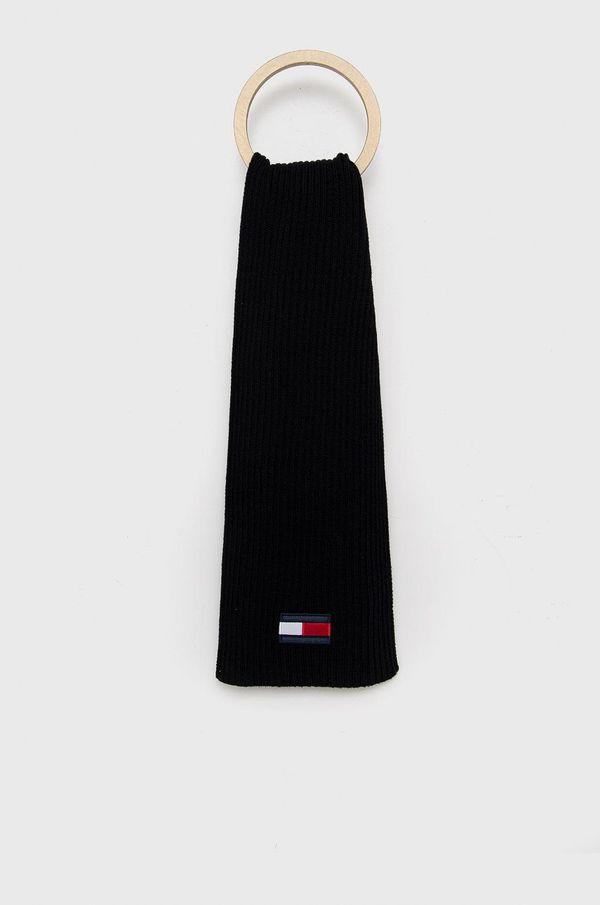 Tommy Hilfiger Dječji šal Tommy Hilfiger boja: crna, jednobojni model