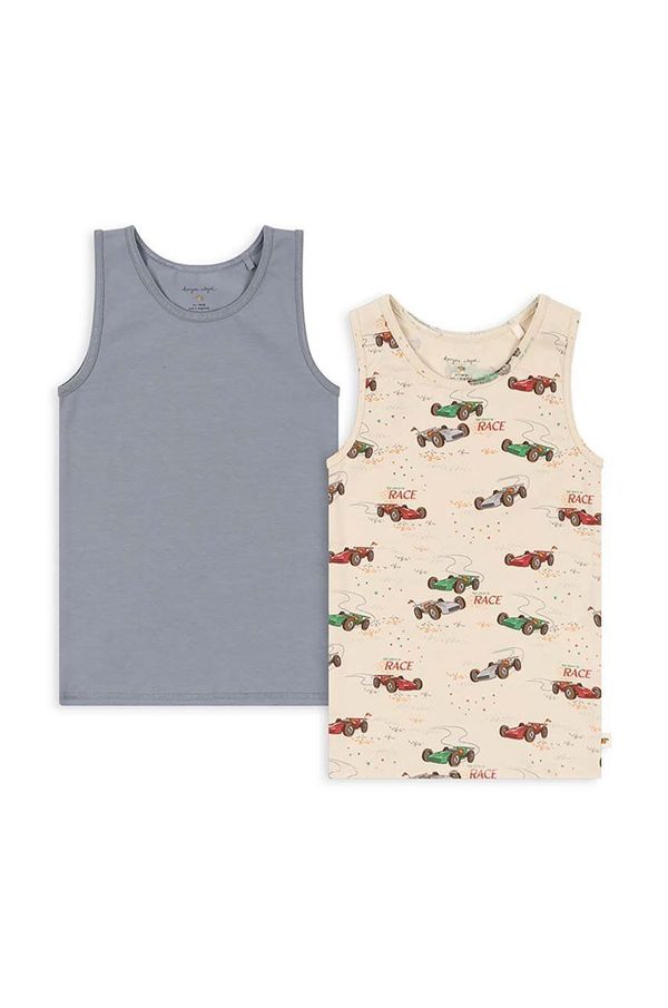 Konges Sløjd Dječji top Konges Sløjd BASIC 2 PACK TANKTOP GOTS 2-pack boja: bež, s uzorkom, KS101410