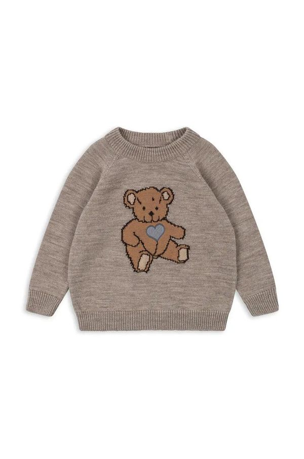Konges Sløjd Dječji vuneni pulover Konges Sløjd BILLI KNIT BLOUSE boja: smeđa, KS101436
