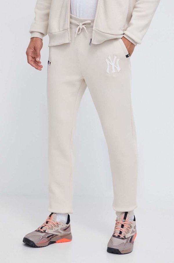 47brand Donji dio trenirke 47brand MLB New York Yankees boja: bež, s aplikacijom