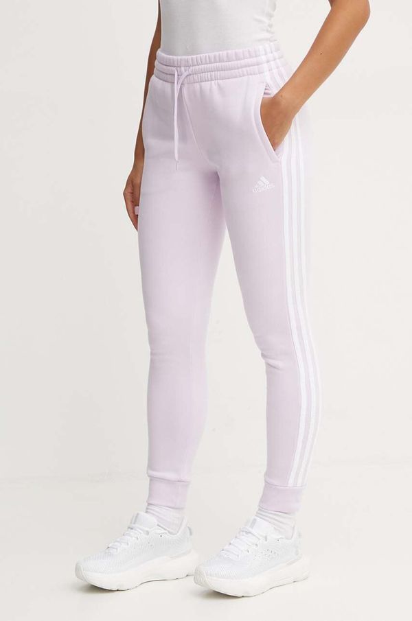 adidas Donji dio trenirke adidas Essentials boja: ljubičasta, s aplikacijom, JG1298