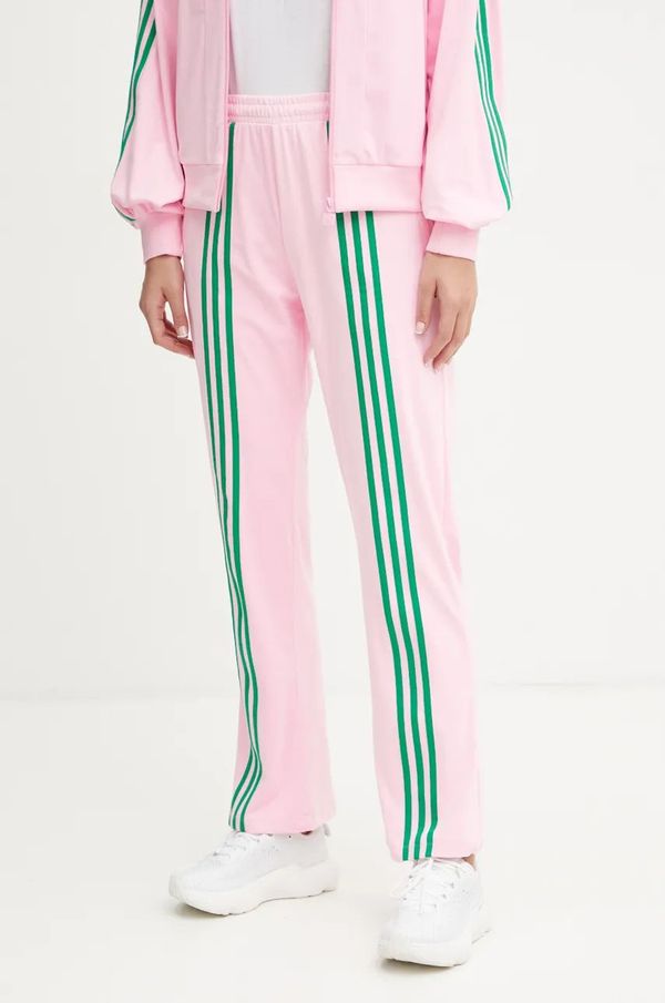 adidas Originals Donji dio trenirke adidas Originals 70s Velour Track Pant boja: ružičasta, s uzorkom, JN8289