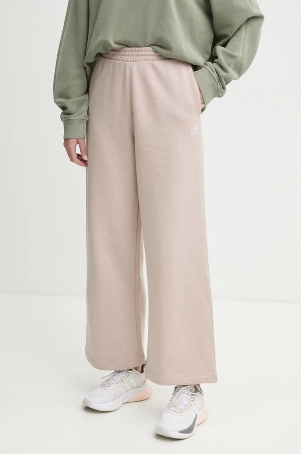 adidas Originals Donji dio trenirke adidas Originals Femme Galore Wideleg Fleece Pants boja: bež, bez uzorka, JN3029