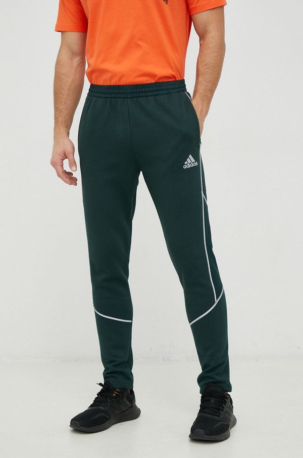 adidas Donji dio trenirke adidas za muškarce, boja: zelena, glatki materijal