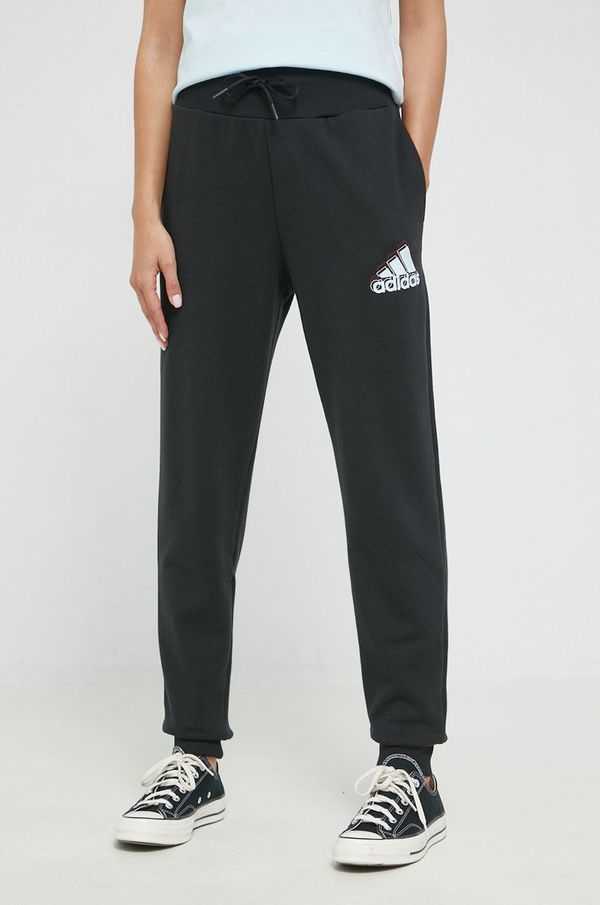 adidas Donji dio trenirke adidas za žene, boja: crna, s tiskom