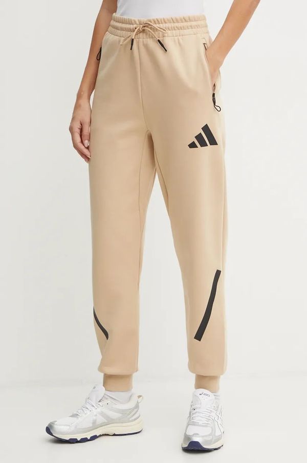 adidas Donji dio trenirke adidas ZNE boja: bež, s tiskom, JD9587
