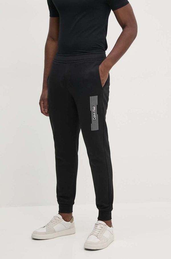 Calvin Klein Donji dio trenirke Calvin Klein boja: crna, s tiskom, K10K113922
