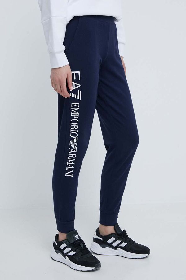 EA7 Emporio Armani Donji dio trenirke EA7 Emporio Armani boja: tamno plava, s tiskom