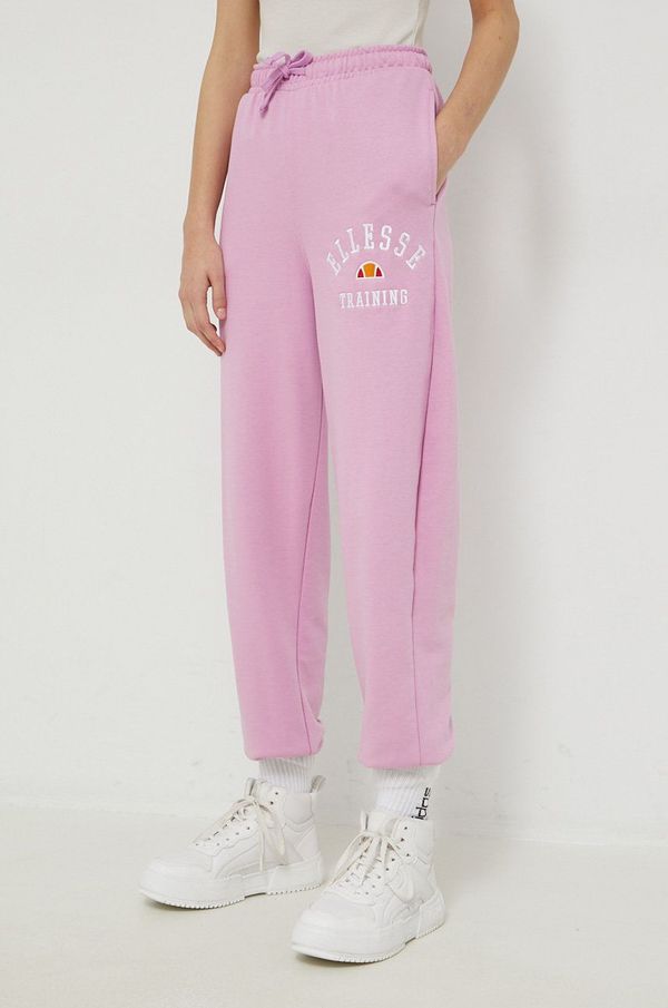 Ellesse donji dio trenirke Ellesse za žene, boja: ružičasta, s aplikacijom