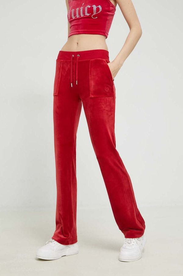 Juicy Couture Donji dio trenirke Juicy Couture Del Ray za žene, boja: crvena, glatki materijal