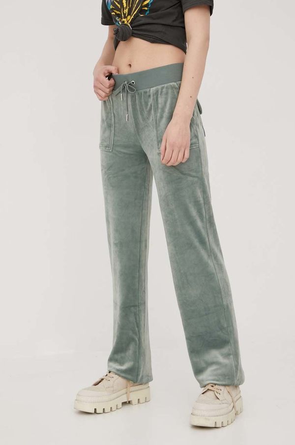Juicy Couture Donji dio trenirke Juicy Couture za žene, boja: zelena, glatki materijal