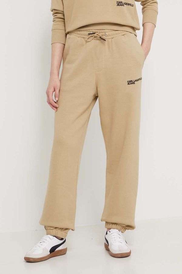 Karl Lagerfeld Jeans Donji dio trenirke Karl Lagerfeld Jeans boja: bež, s aplikacijom