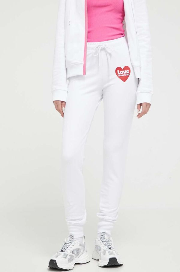 Love Moschino Donji dio trenirke Love Moschino boja: bijela, s tiskom