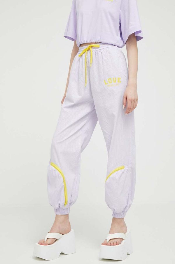 Love Moschino Donji dio trenirke Love Moschino boja: ljubičasta, glatki materijal