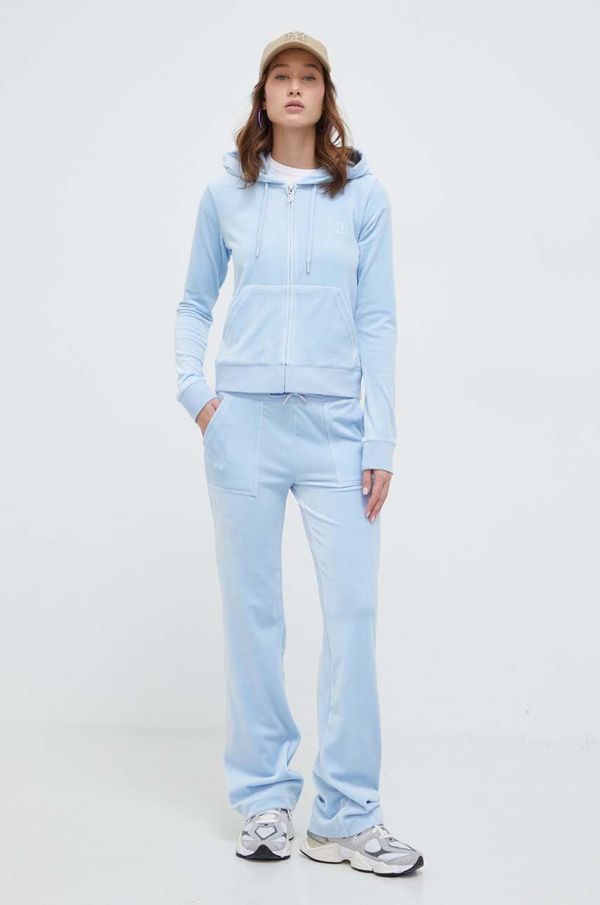 Juicy Couture Donji dio trenirke od velura Juicy Couture bez uzorka