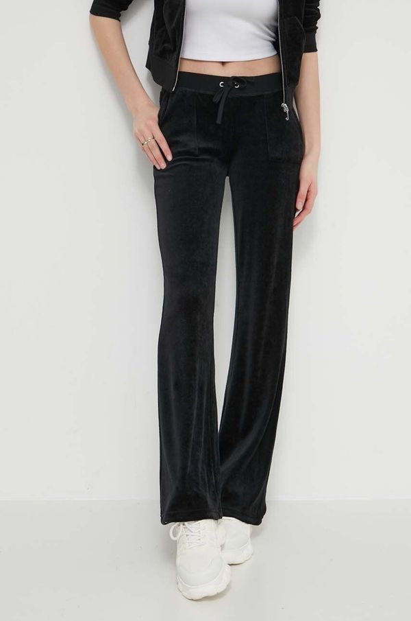 Juicy Couture Donji dio trenirke od velura Juicy Couture boja: crna, bez uzorka