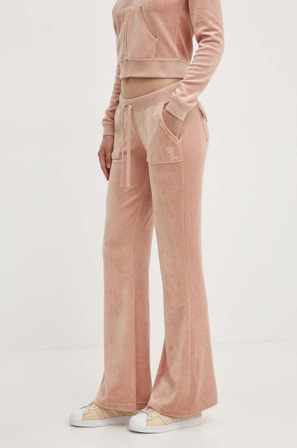 Juicy Couture Donji dio trenirke od velura Juicy Couture CAISA boja: bež, bez uzorka, JCSEBJ008