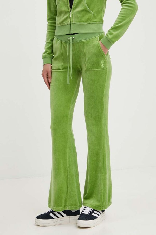 Juicy Couture Donji dio trenirke od velura Juicy Couture CAISA boja: zelena, bez uzorka, JCSEBJ008