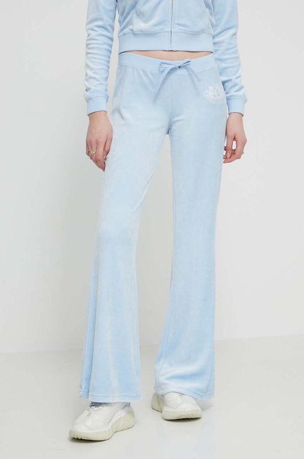 Juicy Couture Donji dio trenirke od velura Juicy Couture s aplikacijom