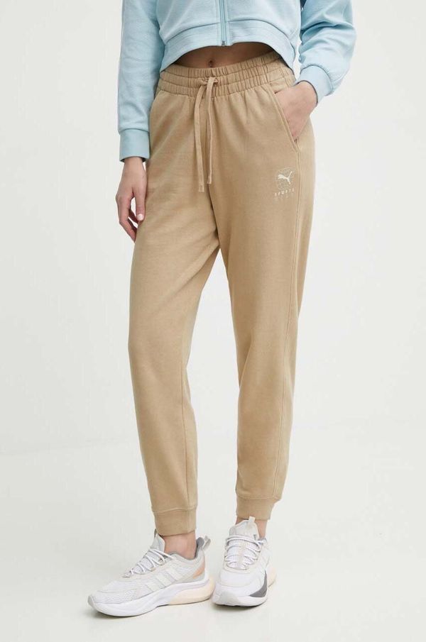 Puma Donji dio trenirke Puma BETTER SPORTSWEAR boja: bež, s tiskom, 679010