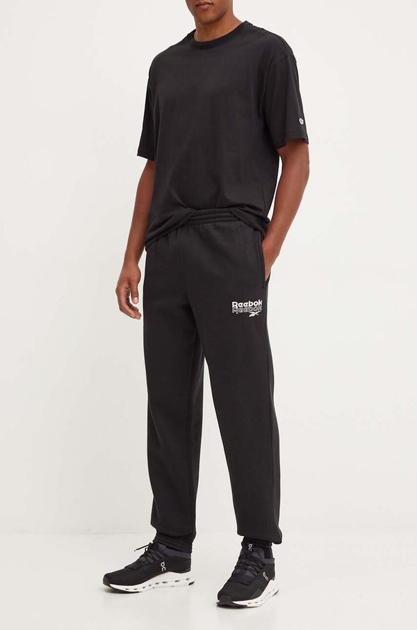 Reebok Donji dio trenirke Reebok boja: crna, s tiskom, 100076460