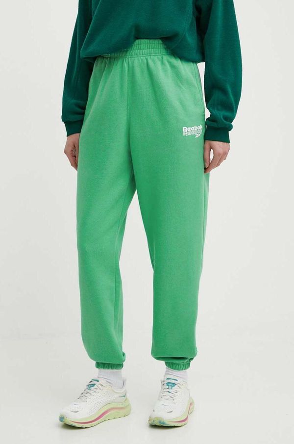 Reebok Donji dio trenirke Reebok boja: zelena, s tiskom, 100075981