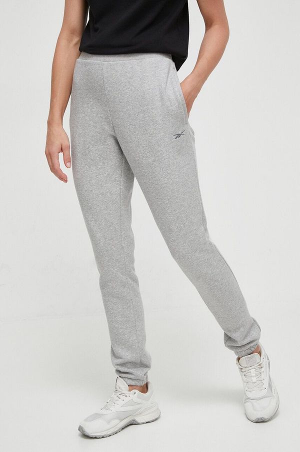 Reebok Donji dio trenirke Reebok LUX COLLECTION boja: siva, melanž