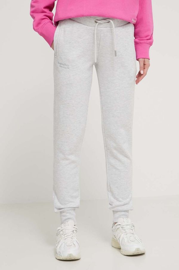 Superdry Donji dio trenirke Superdry boja: siva, melanž