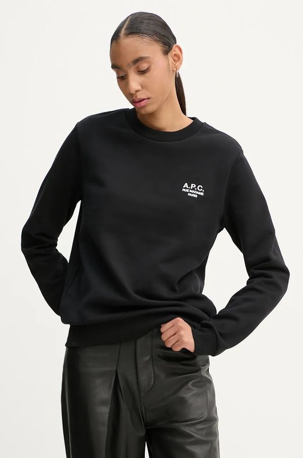 A.P.C. Dukserica A.P.C. standard rue madame GOTS boja: crna, s aplikacijom, COHBV.M27913