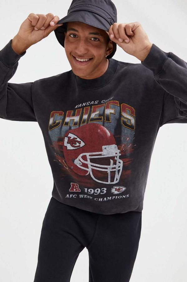 Abercrombie & Fitch Dukserica Abercrombie & Fitch x NFL za muškarce, boja: siva, s uzorkom