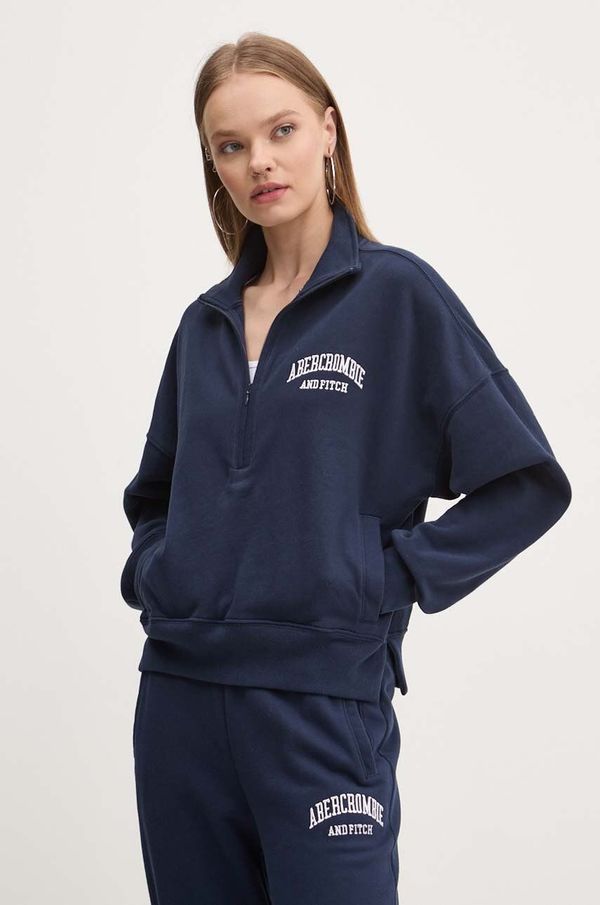 Abercrombie & Fitch Dukserica Abercrombie & Fitch za žene, boja: tamno plava, s aplikacijom, KI152-4129