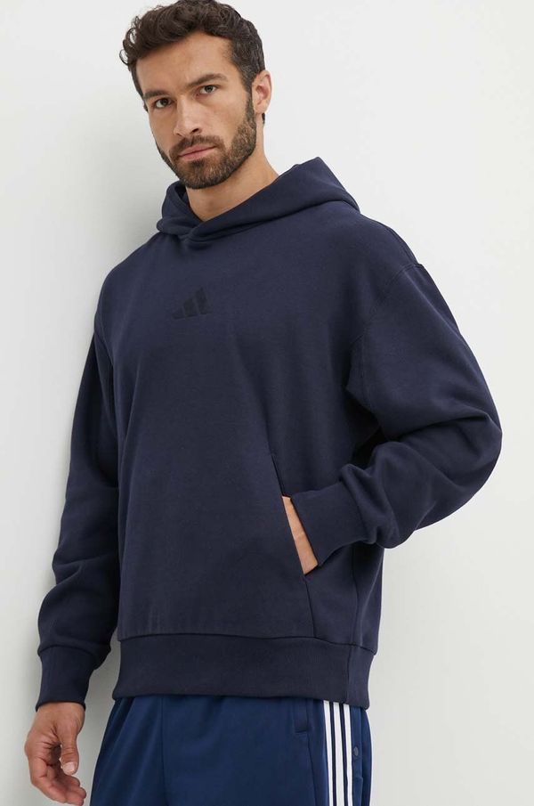 adidas Dukserica adidas All SZN za muškarce, boja: tamno plava, s kapuljačom, bez uzorka, IY4122