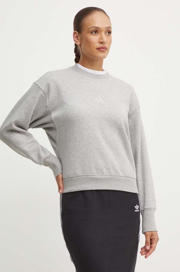 adidas Dukserica adidas All SZN za žene, boja: siva, melanž, IY6749