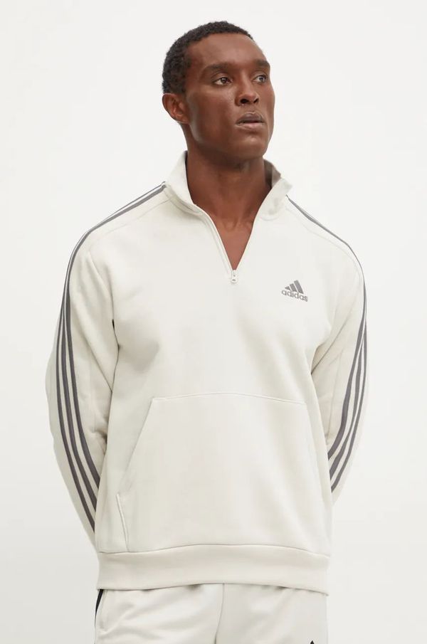 adidas Dukserica adidas Essentials za muškarce, boja: bež, s uzorkom, IX0173