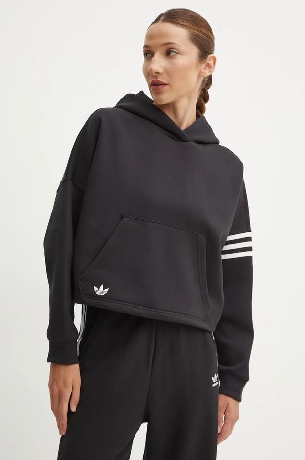 adidas Originals Dukserica adidas Originals Neuclassics za žene, boja: crna, s kapuljačom, bez uzorka, IW5607